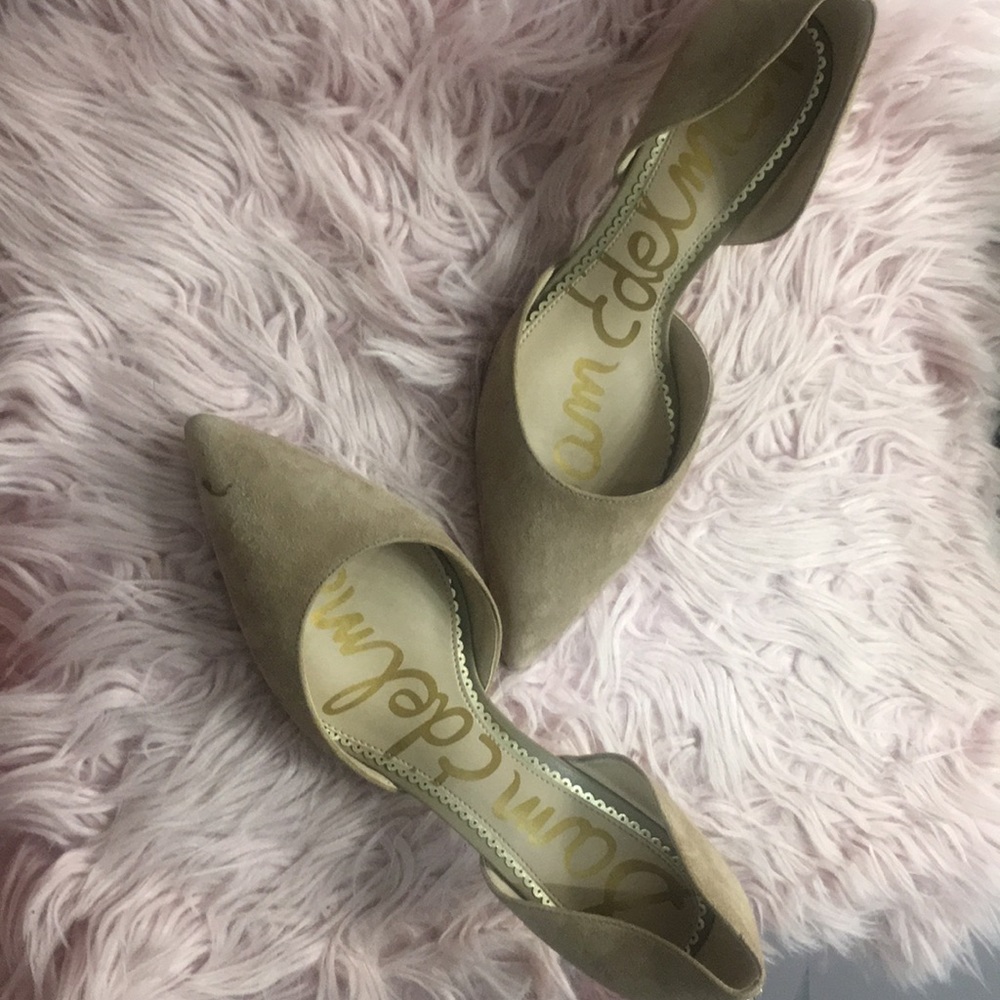 New Sam Edelman Jaina d'Orsay Nude Suede Pumps 8